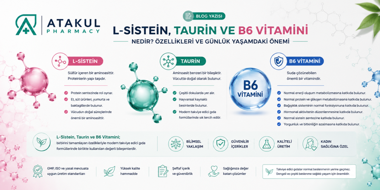 L-Sistein, Taurin ve B6 Vitamini