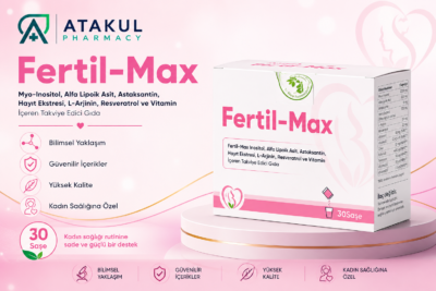 Fertil-Max İnositol Alfa Lipoik Asit Astaksantin Hayıt Ekstresi L-Arjinin Resveratrol ve Vitamin İçeren Takviye Edici Gıda 30 Saşe