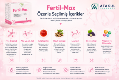 Fertil-Max İnositol Alfa Lipoik Asit Astaksantin Hayıt Ekstresi L-Arjinin Resveratrol ve Vitamin İçeren Takviye Edici Gıda 30 Saşe